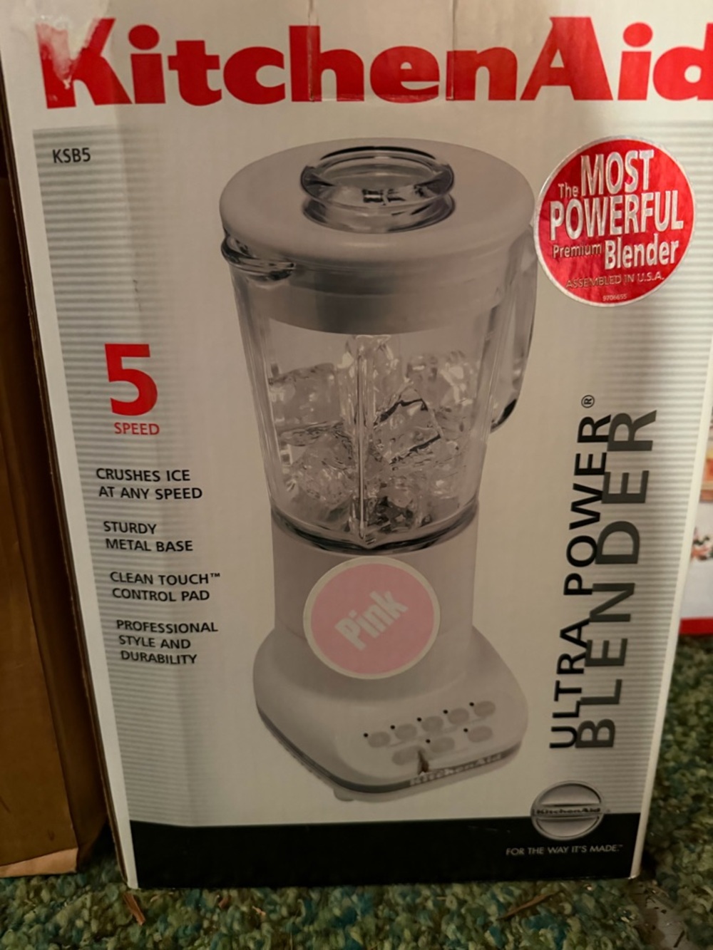 KitchenAid Ultra Power Blender in Pink and White